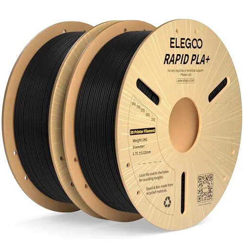 ELEGOO Filamento PLA+ de Alta Velocidad 1.75 2KG Negro