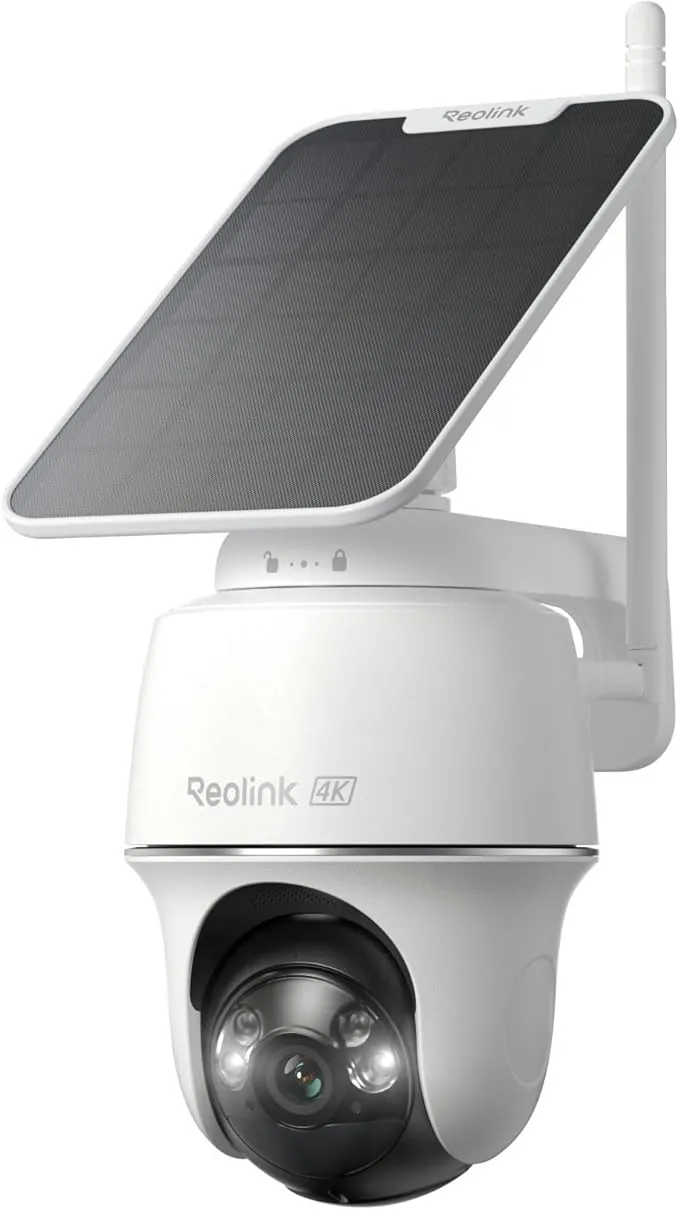 Reolink 4K 360° PT Camara Vigilancia WiFi Exterior Solar, 8MP Cámara con Auto-Seguimiento, Wi-Fi 6 de 2,4/5 GHz, Detección Inteligente, Visión Nocturna en Color, Argus PT Ultra + Panel Solar de 3W