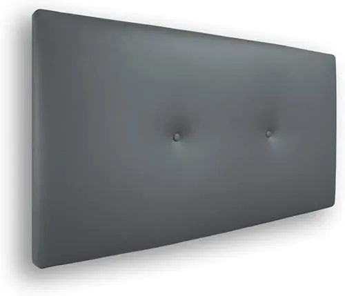 Silcar Home - Cabecero de Cama 90 Gris Oscuro - Tapizado, Estructura Madera, Hilera Botones Estilo Moderno - Fácil Instalación, Acolchado Confort - 90 cm, Polipiel Gris Oscuro