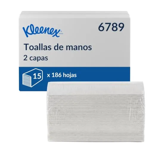 Kleenex Toallas Desechables 6789, 2 capas, Toallas Papel Secamanos, 15x186