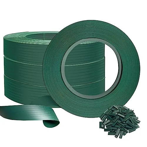 VOUNOT® Tiras de Protección Visual de PVC 300 m x 4.7 cm para Valla de Jardín y Valla de Doble Varilla, Protectora de Privacidad con 600 Clips de Fijación, Verde