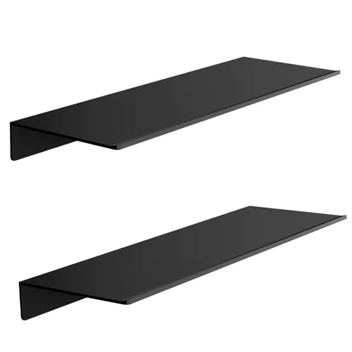 HNVNER Estante de Pared Metalica Negra, Baldas Flotantes Pared Sin Taladro