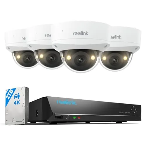Reolink 4K Kit Camaras de Vigilancia PoE, Antivandalismo IK10, RLK8-800V4
