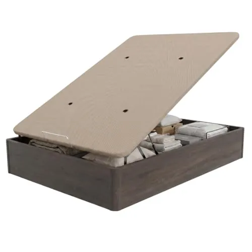 DUÉRMETE ONLINE - Canapé Abatible Madera Gran Capacidad Cajón Grosor 30mm con Tapa Reforzada y Transpirable, 150x190