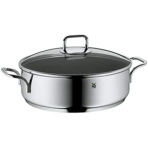 WMF Profi Select - Rustidera 28cm Cacerola 5L Con Revestimiento Antiedherente Cerámico y Tapa de Cristal