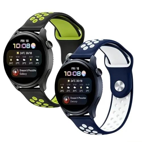 AYHYHLJZJ Pack de 2 Pulseras de Silicona para Niños Compatibles con Xplora X6/X6 Play: Correas de Repuesto Suaves y Transpirables en Negro-Verde y Blanco-Azul, Ideales para Niños y Niñas