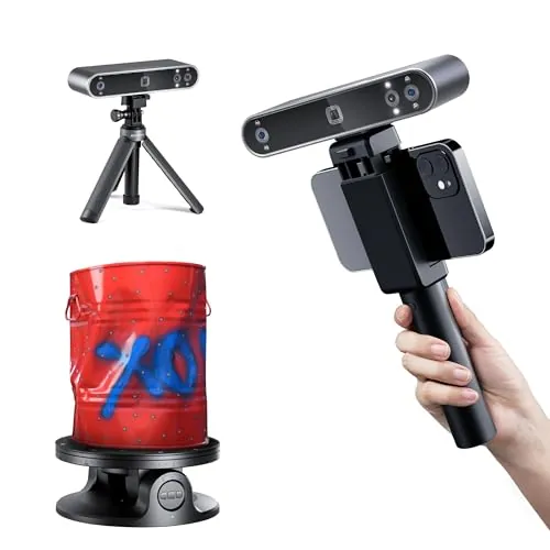 Revopoint POP 3 Plus Escáner 3D para impresión 3D, escáner de mano con precisión de 0,04 mm y velocidad, escaneo en color para objetos medianos, compatible con Android/iOS/Win10&11/macOS, Avanzado