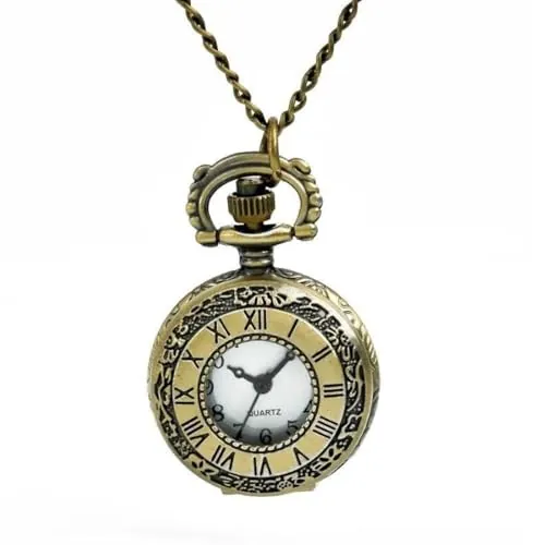 Tomedeks Reloj de Bolsillo con números de Cuarzo y Collar de aleación,con números Romanos y arábigos,Pequeño Reloj de Bolsillo Vintage con Caja de Regalo y Cadena para Mujer