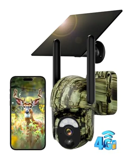 Xega 4G LTE Cámara de Caza Solar con Tarjeta SIM Fototrampeo Exterior