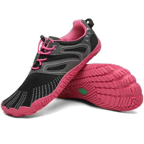 SAGUARO Vitality IV - Zapatos Barefoot Zapatillas Mujer Hombre Minimalistas Zapatillas de Barefoot Calzado para Wide Tox Box Rosa Rojizo,Gr.40