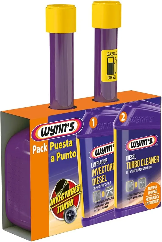 Wynn’s Pack Puesta a Punto Diésel – Limpieza Profunda de Inyectores y Turbo – Reduce Consumo y Mejora Rendimiento – Fácil Aplicación – Compatible con Motores Diésel con Turbocompresor – 2 x 325 ml