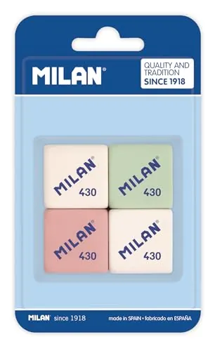 Goma de borrar milan 430 blister , 4 Unidades ( Paquete de 1)