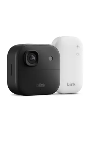 Cámara exterior 2K+ Blink (última generación) — cámara de seguridad inteligente inalámbrica, resolución de vídeo 2K, módulo de sincronización básico Incluido: sistema de 1 cámara, Negro