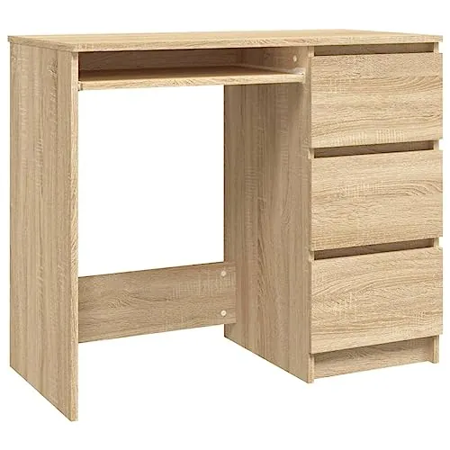 vidaXL Escritorio Madera contrachapada Color Roble Sonoma 90x45x76 cm