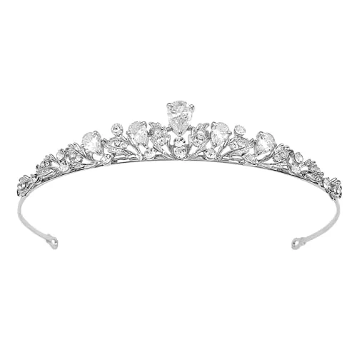 Wisebom Tiara de Boda Coronas de Reina de Cristal Fiesta Princesas Corona Tiaras Novia para Cumpleaños Festivos Boda Regalos
