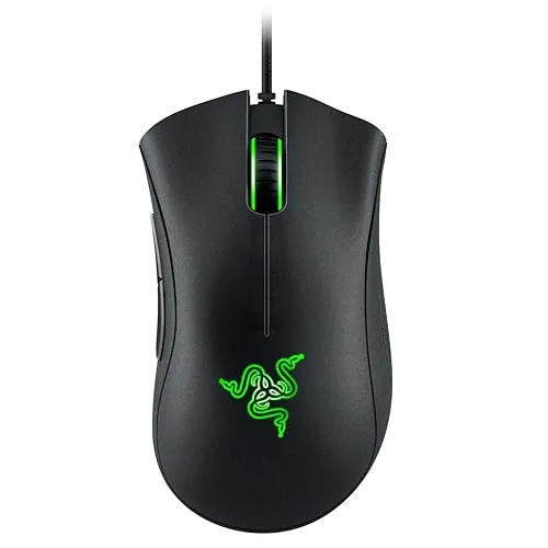 Razer DeathAdder Essential - Ratón Gaming con sensor óptico, 6400 DPI (5 botones programables, interruptores mecánicos, agarres laterales de goma), Negro