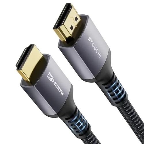 Stouchi 10K 8K Cable HDMI 2.1 de 1M,Certificado 48Gbps de Velocidad Ultra Alta 8K@60 4K@120/144Hz RTX 3080 eARC HDR10 HDCP2.2&2.3 Dolby Compatible con PS 5/Xbox Series X/Samsung/Sony/LG