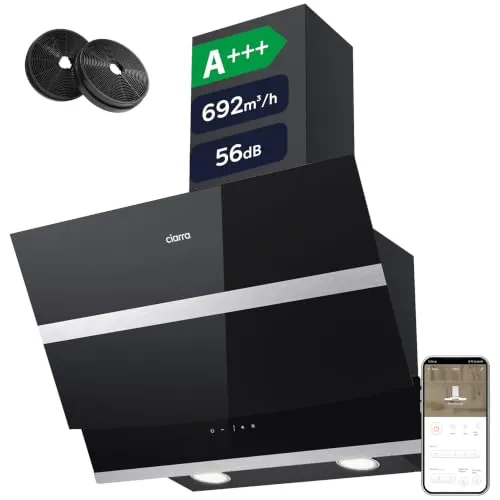 CIARRA CBCB6736N Campana Extractora 60 cm WIFI Touch Control Negro
