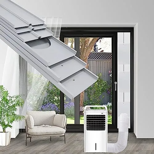 Kit Ventana Aire Acondicionado Portátil, Placas de Sellado de Ventana Corredera de Aire Acondicionado Portátil, Adecuado para Tubos de 5"/5,9" de diámetro, con Adaptador de Ventana (Ø15cm, 43-229cm)
