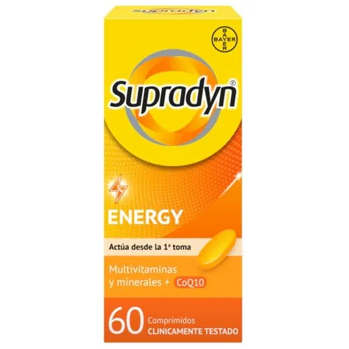Supradyn Energy 60 Comprimidos con 13 vitaminas, 9 minerales y Coenzima Q10