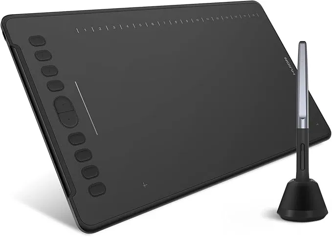 HUION Inspiroy H1161 Tableta Grafica, Tableta Gráfica de Dibujo con Banda Táctil Que admite Cable USB-C, Tableta de Dibujo Compatible con Sistema operativo Android, Mac, PC, Linux