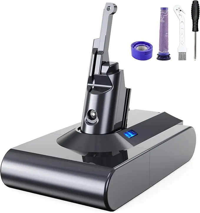 8000mAh Batería para Dyson V8, Batería de Repuesto para Dyson V8 Compatible con Dyson V8 Absolute V8 Animal V8 Series V8 Motorhead V8 Absolute Pro SV10 Aspirador de Mano con 2 Filtros