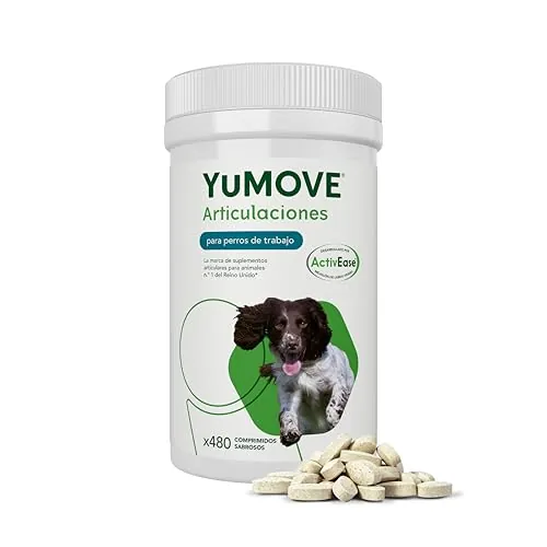 Yumove Condroprotector Perros Trabajo, 480 Comprimidos ActivEase Movilidad | Patente Pendiente, Mejillón Verde, Betaglucanos, Todas las Razas, Omega-3, Respaldo Científico, Recomendado por Veterinarios