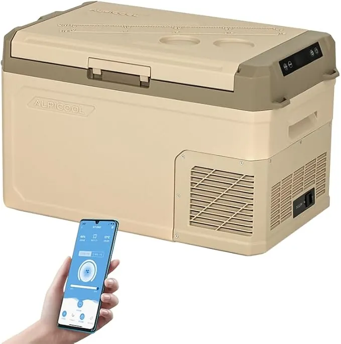 Alpicool GE30 30L Nevera Portátil Eléctrica Refrigerador de Coche 12V 24V Mini frigorífico CA 220v para Hogar, Camping, Viajes, Automóvil, 20ºC a 20ºC