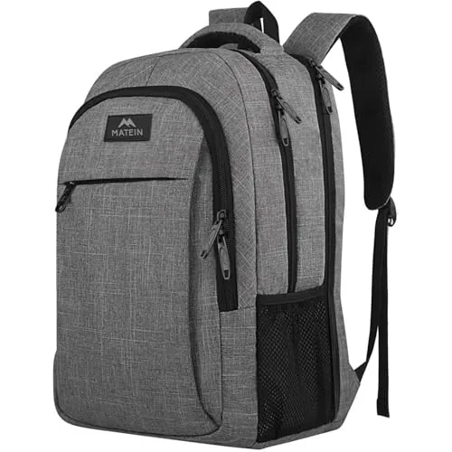 MATEIN Mochila Portatil 17 Pulgadas, Mochila Ordenador Portatil, Gris