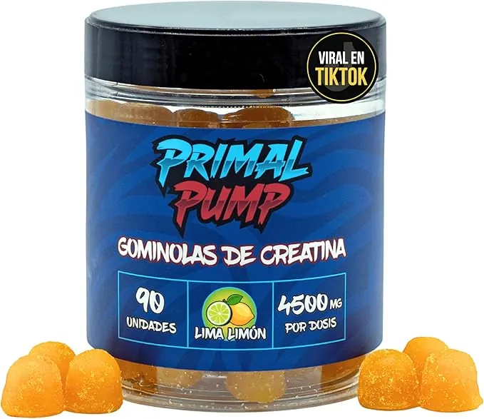 Gominolas de Creatina Monohidratada 4.5g - Creatina en Gominolas para Rendimiento y Potencia - Sin Azúcar, Vegano y Sin Gluten - Sabor Lima Limón