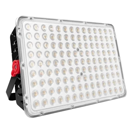 CREATESTAR Focos LED Exterior 400W, IP66 Impermeable Proyector LED Exterior, foco exterior de 40000LM Floodlight, foco blanco frío de 6500K, luz de inundación para almacén, jardín, garaje, patio