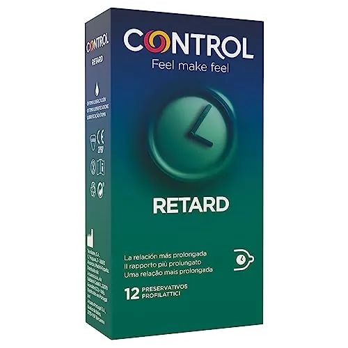 Control Retard Preservativos de Látex Natural con Lubricante Interior - 12 Preservativos