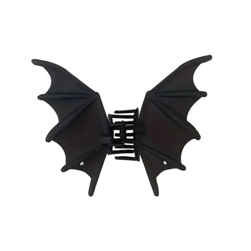 Pinzas para el pelo de murciélago, pinza de mano con alas de murciélago, pinza de pelo rizado, de metal ABS, 10,5 x 8 cm, pinza de bate, clip gótico para Halloween, accesorios para el cabello