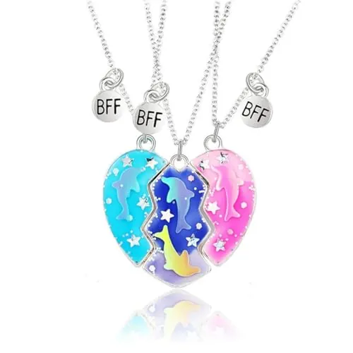 JYNXOR Collares de La Amistad Para 3-3 Piezas Mejores Amigas Collar Con Imán - Regalos de Joyería Para Niñas
