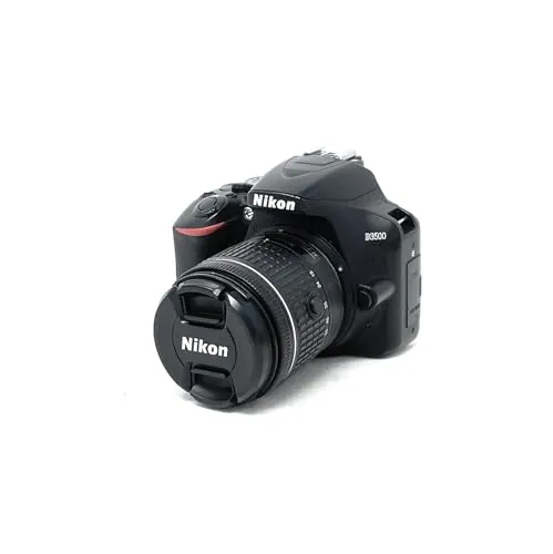 Nikon D3500 - Cámara réflex de 24.2 MP (DX, CMOS, montura F, ISO 100-25600, USB, LCD TFT de 3.2", botón AE-L/AF-L, CPU,modo automático) - kit con objetivo 18/55, color negro