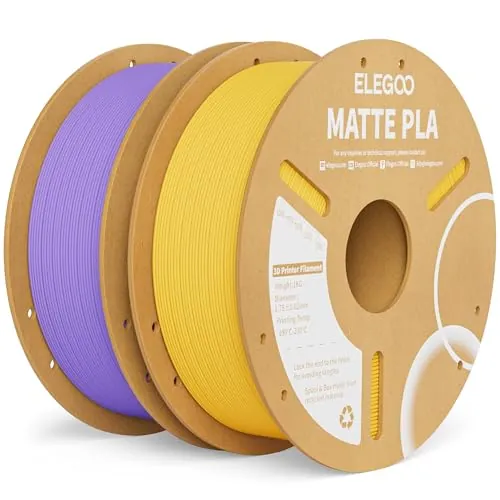 ELEGOO Filamento PLA MATE 1.75 2KG Morado Lavanda, Amarillo Sol