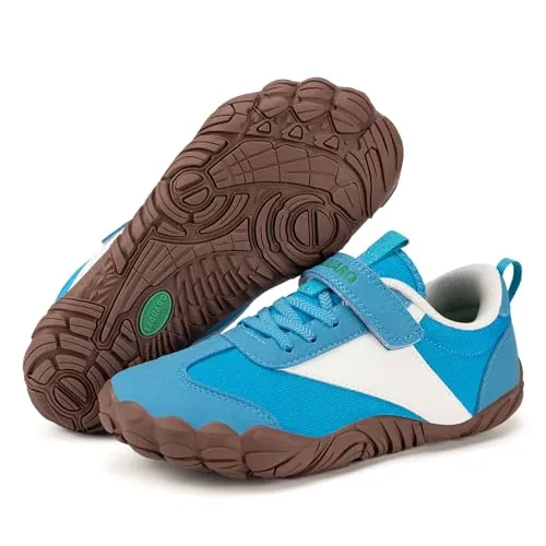 SAGUARO Zapatillas Barefoot Niños Niña Calzado Descalzos Suaves Ligeras Sneakers Minimalista Transpirables y Antideslizantes, Azul Cielo, 31 EU